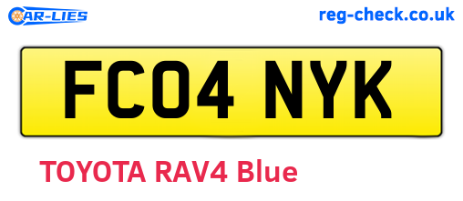 FC04NYK are the vehicle registration plates.