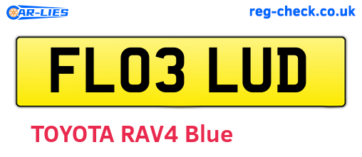 FL03LUD are the vehicle registration plates.