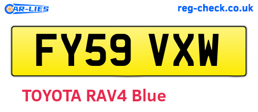 FY59VXW are the vehicle registration plates.