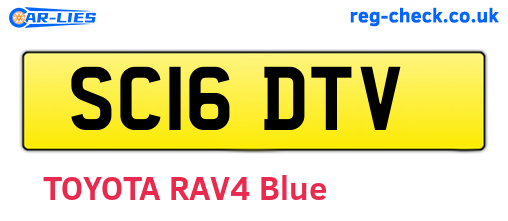 SC16DTV are the vehicle registration plates.