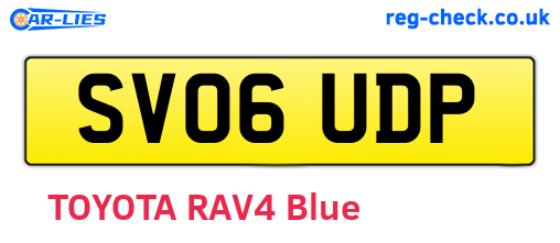 SV06UDP are the vehicle registration plates.