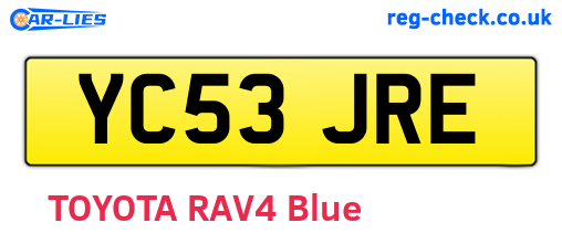 YC53JRE are the vehicle registration plates.