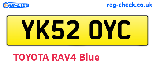 YK52OYC are the vehicle registration plates.