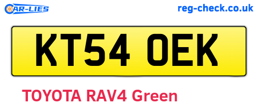 KT54OEK are the vehicle registration plates.