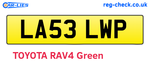 LA53LWP are the vehicle registration plates.