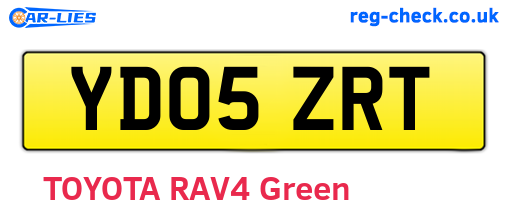 YD05ZRT are the vehicle registration plates.
