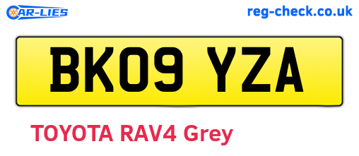 BK09YZA are the vehicle registration plates.