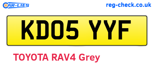 KD05YYF are the vehicle registration plates.