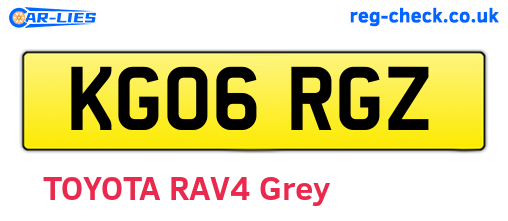 KG06RGZ are the vehicle registration plates.