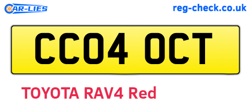 CC04OCT are the vehicle registration plates.