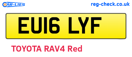 EU16LYF are the vehicle registration plates.