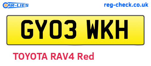 GY03WKH are the vehicle registration plates.