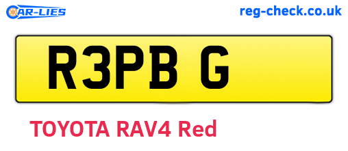 R3PBG are the vehicle registration plates.