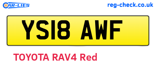 YS18AWF are the vehicle registration plates.