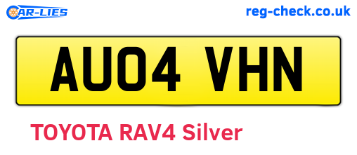 AU04VHN are the vehicle registration plates.