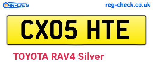CX05HTE are the vehicle registration plates.