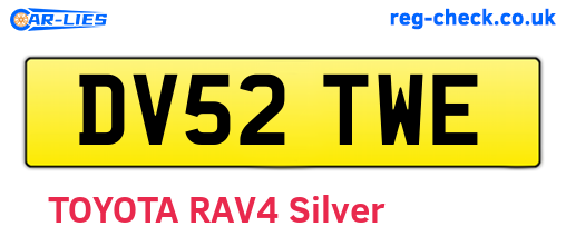 DV52TWE are the vehicle registration plates.