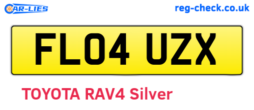 FL04UZX are the vehicle registration plates.