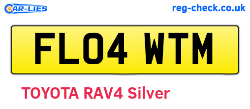 FL04WTM are the vehicle registration plates.