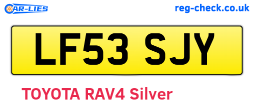 LF53SJY are the vehicle registration plates.