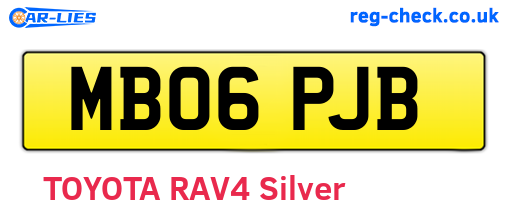 MB06PJB are the vehicle registration plates.