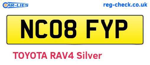 NC08FYP are the vehicle registration plates.