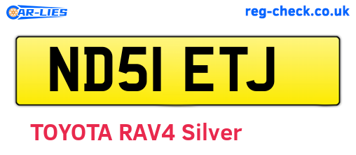 ND51ETJ are the vehicle registration plates.