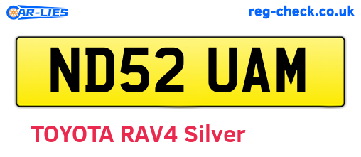 ND52UAM are the vehicle registration plates.
