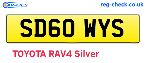 SD60WYS are the vehicle registration plates.