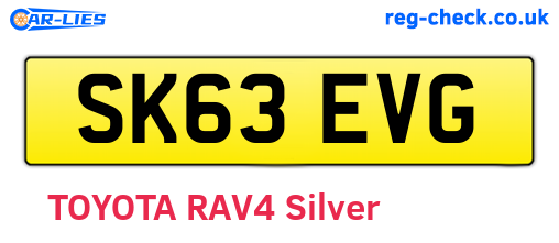 SK63EVG are the vehicle registration plates.