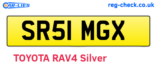 SR51MGX are the vehicle registration plates.