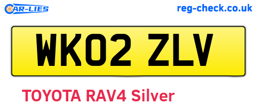 WK02ZLV are the vehicle registration plates.