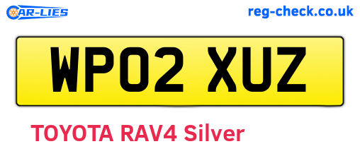 WP02XUZ are the vehicle registration plates.
