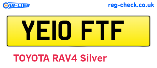 YE10FTF are the vehicle registration plates.