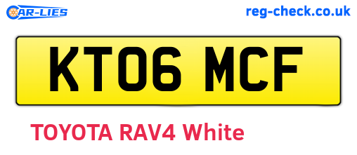 KT06MCF are the vehicle registration plates.