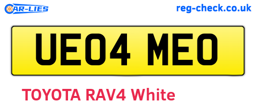 UE04MEO are the vehicle registration plates.