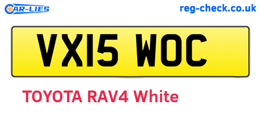 VX15WOC are the vehicle registration plates.