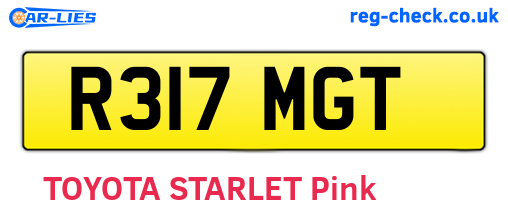 R317MGT are the vehicle registration plates.