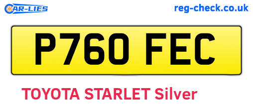 P760FEC are the vehicle registration plates.