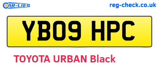 YB09HPC are the vehicle registration plates.