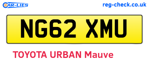 NG62XMU are the vehicle registration plates.