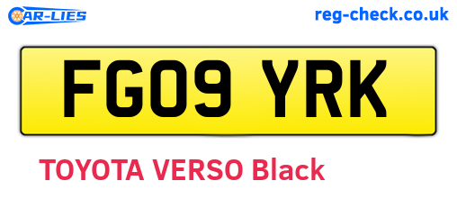FG09YRK are the vehicle registration plates.