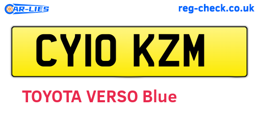 CY10KZM are the vehicle registration plates.