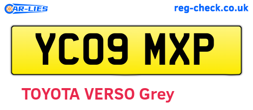 YC09MXP are the vehicle registration plates.