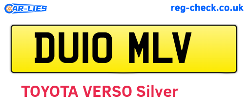 DU10MLV are the vehicle registration plates.