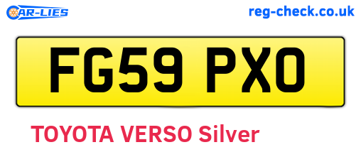 FG59PXO are the vehicle registration plates.