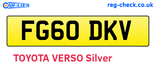 FG60DKV are the vehicle registration plates.