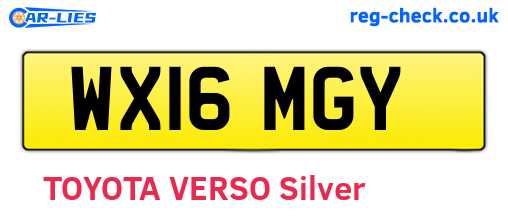 WX16MGY are the vehicle registration plates.