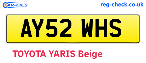 AY52WHS are the vehicle registration plates.
