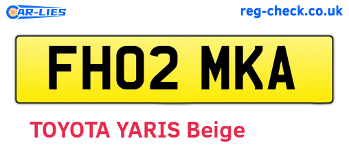 FH02MKA are the vehicle registration plates.